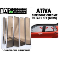 ATIVA chrome stainless steel door pillars cover full set (6pcs)