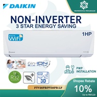 DAIKIN 1HP / 1.5HP / 2HP / 2.5HP / 3HP Non Inverter Air Conditioner (FTV FTKE R32) Aircond