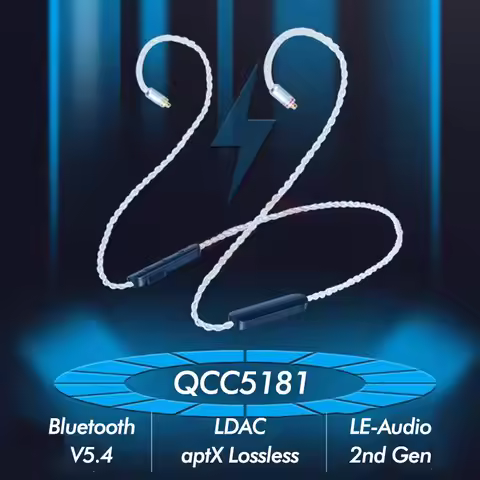 QCC5181 LDAC Wireless Module Bluetooth-Compatible 5.4 Earphone Detachable Cable aptX Voice 32kHz cVc