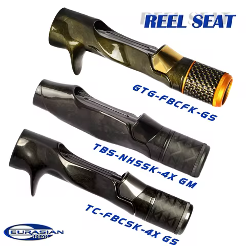 Fuji Copy Carbon Reel Seat for Casting FBCS and Spinning NHSS Hybrid Pipe Seat with Flat Back and Na