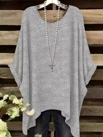Cozy Plus Size Women’s Oversized Batwing Top for Effortless Style and Comfort