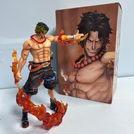 One Piece GK Top Showdown Flame Fingertip Ace Standing Scene Figure Model Desktop Decoration