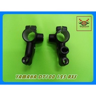 YAMAHA DT100 DT125 RXS-MIRROR LEVER BRACKET LH&RH SET "BLACK" // Handle Left & Right
