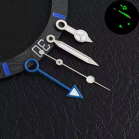 Silver GMT hands blue-green/green luminous NH34 GMT watch 4-point NH34 automatic movement watch acce