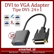 Converter DVI DVI-D 24+1 Male to VGA Female Adapter / Monitor HDTV Cable Konektor Connector Dual
