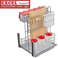 EXCEL FIORELLA SUS304 PERMUTATION MULTIPURPOSE SLIMLINE SLABS PULL OUT KITCHEN BASKET