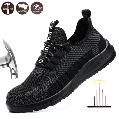 Steel Toe Indestructible Safety Shoes Protection Safety Shoes Men Lightweight Breathable Constructio