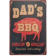 Tanda Tin Vintage ERLOOD Amaran Zon BBQ, Poster Dinding Logam Retro Luar Ruangan, Tanda Tin Hiasan 8