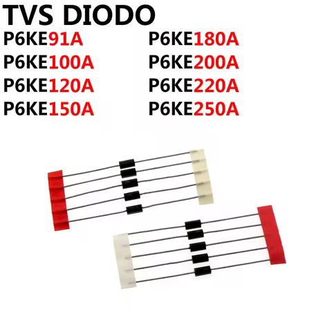 100PCS TVS DIODE P6KE91A P6KE100A P6KE120A P6KE150A P6KE180A P6KE200A P6KE220A P6KE250A