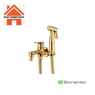SORENTO SRT104-GY Bathroom Two Way Tap c/w Hand Bidet & 1.2m Flexible Hose Golden Yellow