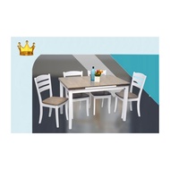 [FURNITURE EMPIRE] Clayton Dining Table Set / Extendable Dining Table  with 4 chairs