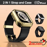 [SG] 2in1 Glossy Soft iWatch 9/8/7 Case with Matte TPU Strap Band used for iWatch 9 8 7 6 5 4 3 2 1 SE