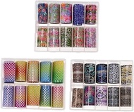 FRCOLOR 3 Boxes Nail Art Transfer Stickers Flower Nail Foil Metallic Nail Powder Transfer Nail Foil Mirror Trim Nail Decorations for Nail Art Nail Sticker The Flowers 3d Paper Mermaid