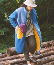 日本預訂 2色選 go slow caravan拼色毛絨長身外套