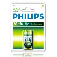 Philips 2xAAA 800mAh MultiLife Rechargeable Battery