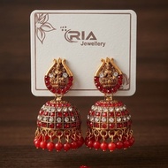 Jewellery Traditional Gold Plated Temple Lakshmi Jhumka Earrings for Women | Ethnic Indian