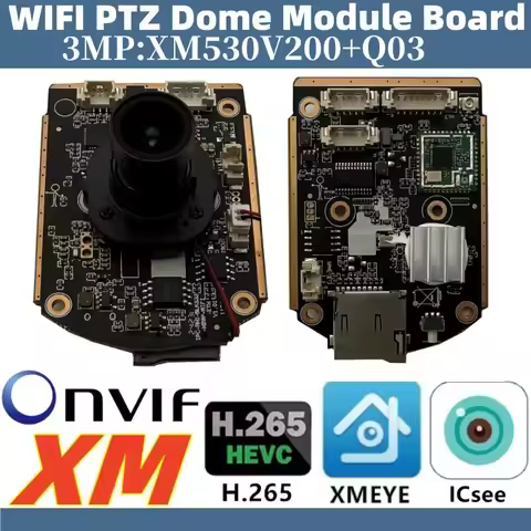 WIFI PTZ Audio 3MP IP Camera Module Board M12 Lens IRCut XM530+Q03 Wireless For Speed Dome Icsee XMe