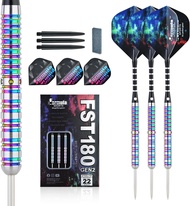 Formula Sports 90% Tungsten Steel Tip Darts Set - Professional Darts Metal Tip Set Available in 21g/