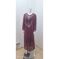 jubah ada batu 3 lapis meterial chiffon jip belakang