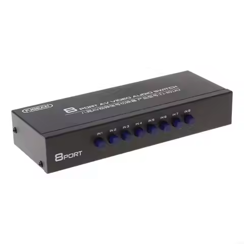 8-Way AV Switch RCA Switcher out Composite Video L/R Selector Box for DVD STB Game Consoles
