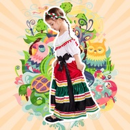 Girls Mexico Costume Kids United Nation Costume - Traditional Folk Mexican Dress Children Day Of The