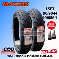 ready stock !! Ban Maxxis diamond 90/80+100/80-14 free pentil