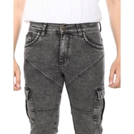 EFYP Men's Biker Cargo Pants, Grey Jeans, Long Grey Cargo Pants