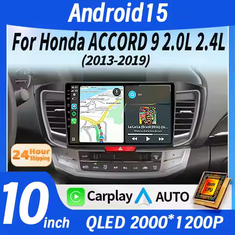 Android 15 Carplay Car Radio For Honda ACCORD 9 2.0L 2.4L 2013 2015 2016 2018 2019 2Din Multimedia P