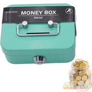 WISDOM Cash Box, Sturdy Handles Lockable Money Box, Portable with Coin Slot Metal Security Coin Savi