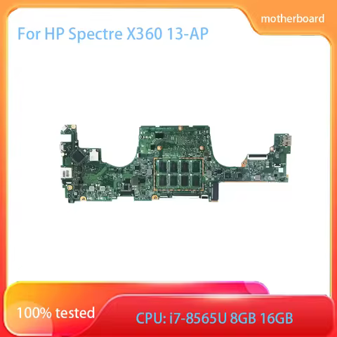 For HP Spectre X360 13-AP Laptop Motherboard i7-8565U CPU 16GB 8GB L37638-601
