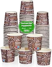 MH QUALITY Coffee Cups To Go 80 ml Espresso Cups - 100 x Premium Disposable Paper Cups | Environment