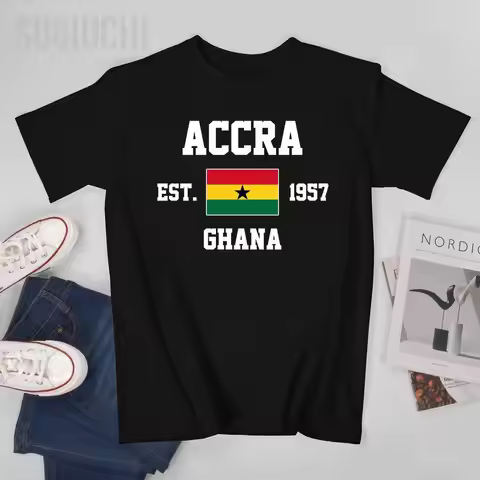 Patriotic Flag Ghana EST.1957 Accra Men Tshirt Tees T-Shirt O-neck T Shirts