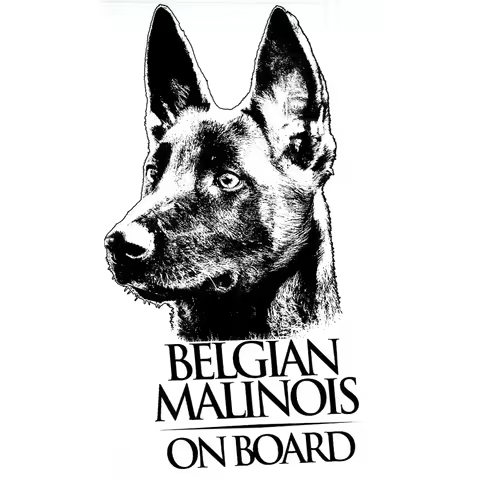Belgian Malinois Clear Vinyl Decal Sticker for Window, Mechelaar Shepherd Dog Sign Art Print for Nis