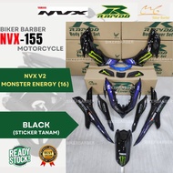 RAPIDO Coverset Yamaha Nvx V2 Monster Energy (16) Black Body Cover (Sticker Tanam)