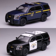 596 1/64 Chevrolet Tahoe NYSP & CHP Police Car Diecast Car Model Alloy Simulation Collection Toy Gif