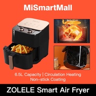 【In Stock】ZOLELE 6.5L Air Fryer Oil Free Non Stick Timer Kitchen Healthy Pink Digital Air Fryer 1360W 6.5L Air Fryers