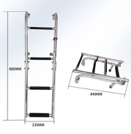 4 Step Marine Boat Accessories Stainless Steel Folding Ladder Marine Pontoon Ladder 2+2 Step for yac