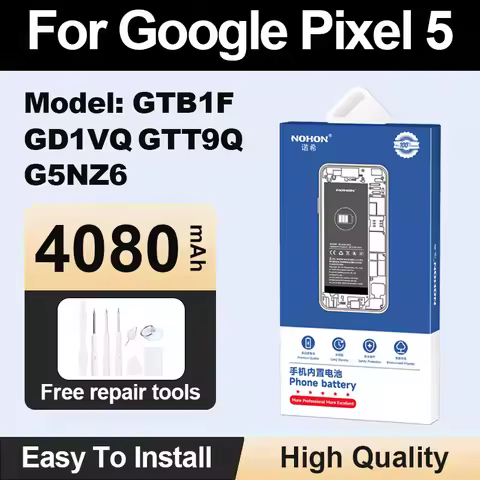 NOHON GTB1F Battery for Google Pixel 5 Pixel5 GD1YQ GTT9Q G5NZ6 High Quality Replacement Bateria wit