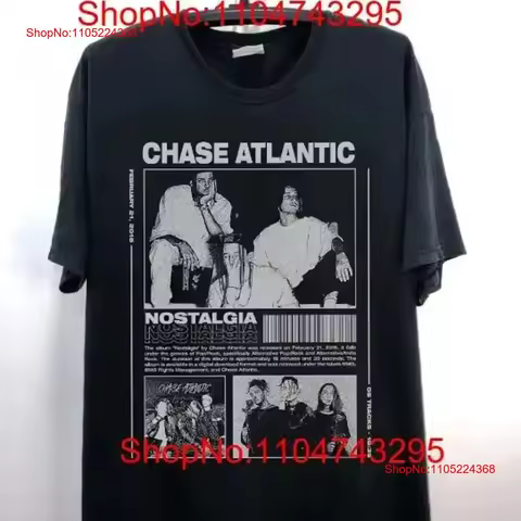 Chase Atlantic Vintage 90s T Shirt Funny Music Band Retro Washed Stretched fashion Breathable Slight