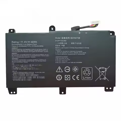 B31N1726 Battery For ASUS TUF Gaming FX504 FX504G FX504GD FX504GE FX504GM FX505 FX505DT FX505DV FX50