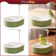 PETSOLA Automatic Bird Bath Bird Automatic Shower Box with Perch Parrot Bathtub for Budgie