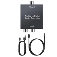 Analog to Digital Audio Converter Plastic+Metal R/L 3.5mm AUX to Digital Coaxial Toslink Optical Aud