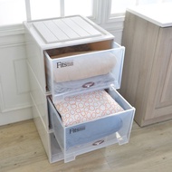 日本天馬 Fits特大款45寬單層抽屜收納櫃-高30cm 3入