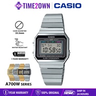 CASIO A700W A700WG A700WM A700WMG Digital Watch Stainless Steel Band Super Slim Case LED Backlight