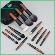 INSIGHT 12Pcs ด้ามไม้ ชุดแปรงเขียนขอบปาก พร้อมกล่องเก็บของ ขนาดกะทัดรัด ชุดแปรงคอนซีลเลอร์ แบบพกพา ข