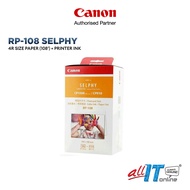Canon RP-108 Selphy 4R Size Paper 108 sheets + Ink Cartridge Set | Selphy CP910 CP1200 CP1300 CP1500