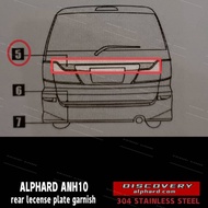dac alphard anh10 stainless steel car rear lecense plate trim garnish accessories 2003-2007