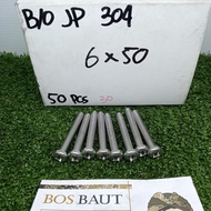 Jp STAINLEES STEEL BOLT / SS304 SCREWDRIVER BOLT M6X50 P1.00