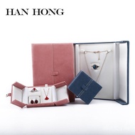 Double Open High-End Necklace Jewelry Box Box Ear Box Ring Fleece Wiring Nail Jewelry Gold Set Penda