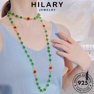 HILARY JEWELRY 925 Pendant For Korean 純銀項鏈 Necklace Original Accessories Beads Fashion Sterling Chain Silver Perak Perempuan Emerald Rantai Leher Women N1125